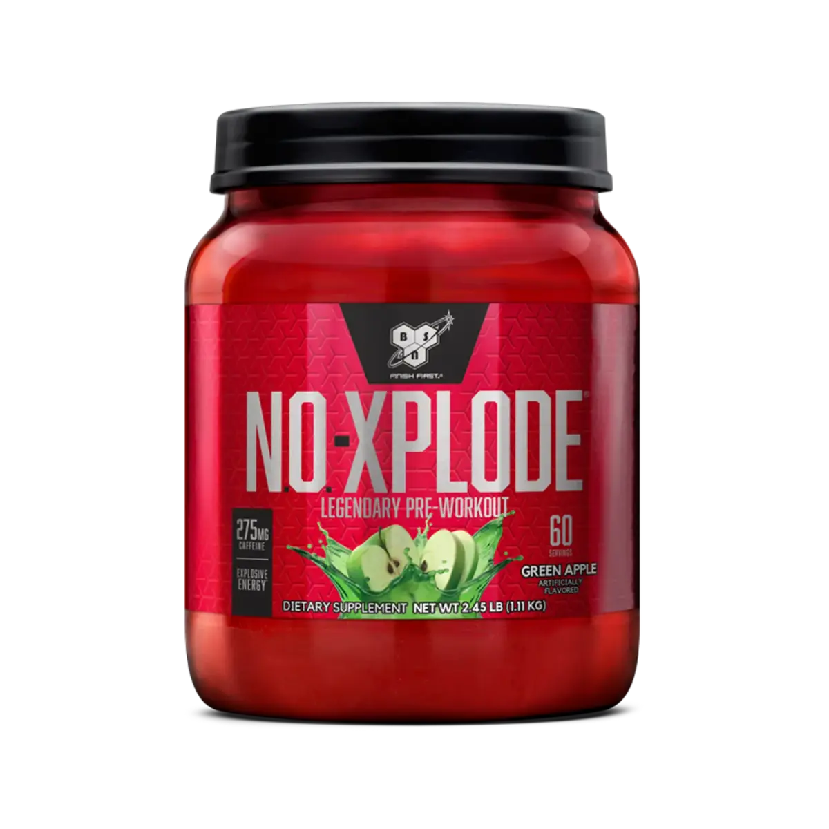 BSN N.O. Xplode, 3.0, Зеленое Яблоко, 1100 г, Энергетики и предтрен