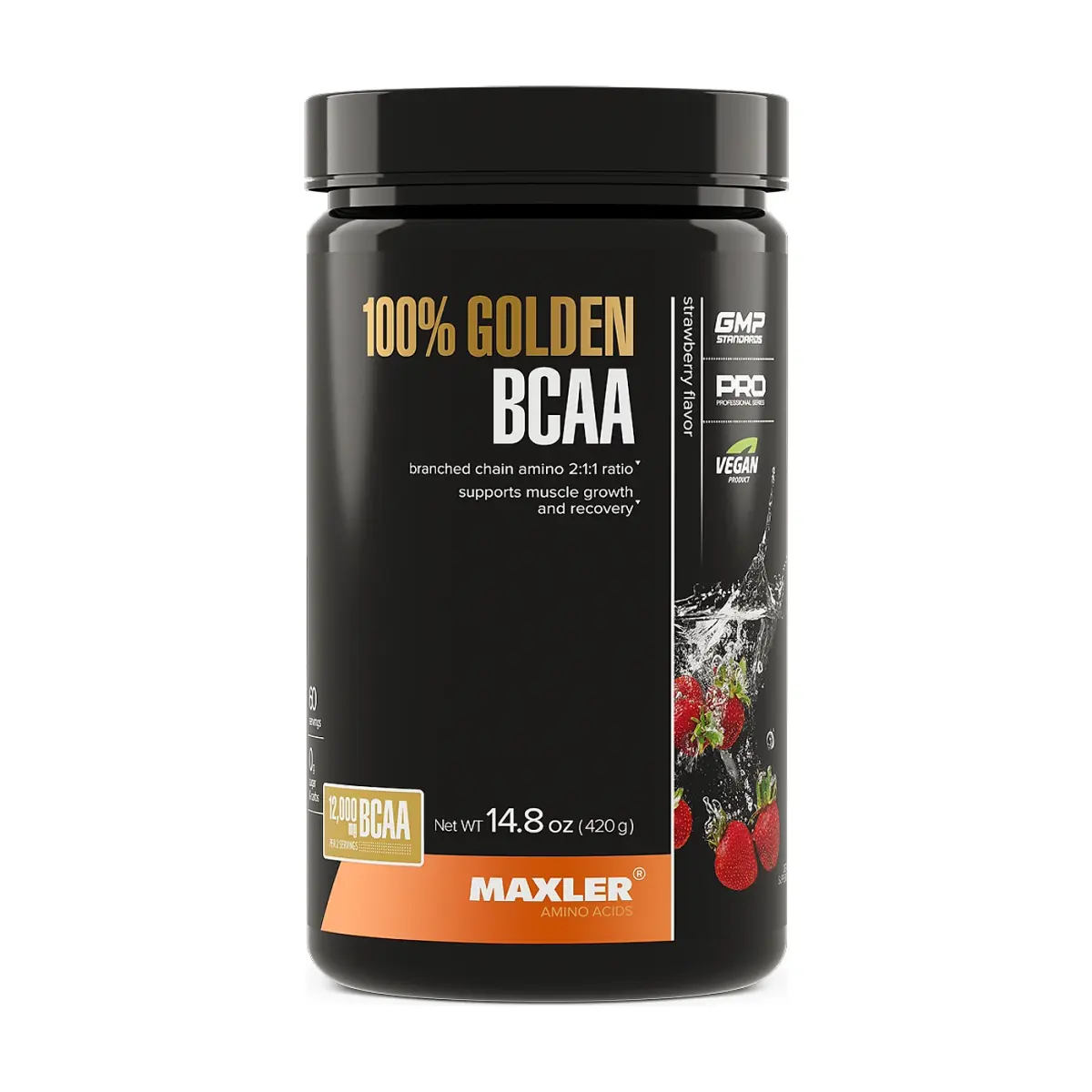 Maxler 100% Golden BCAA, Strawberry, 210 г, Аминокислоты