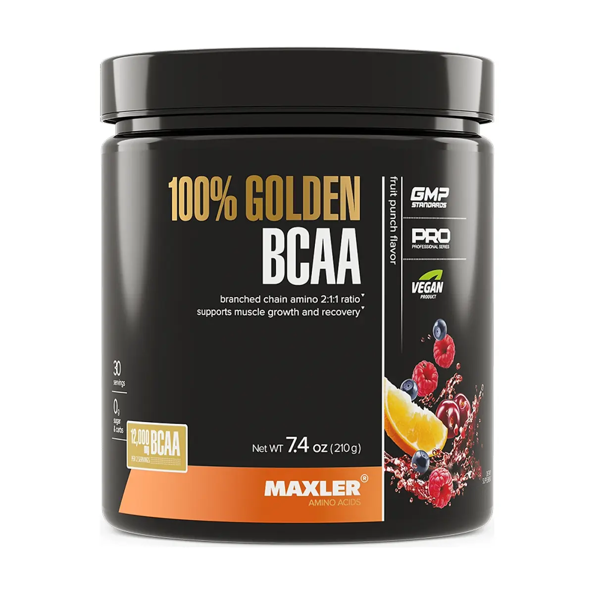 Maxler 100% Golden BCAA, Fruit Punch, 420 г, Аминокислоты