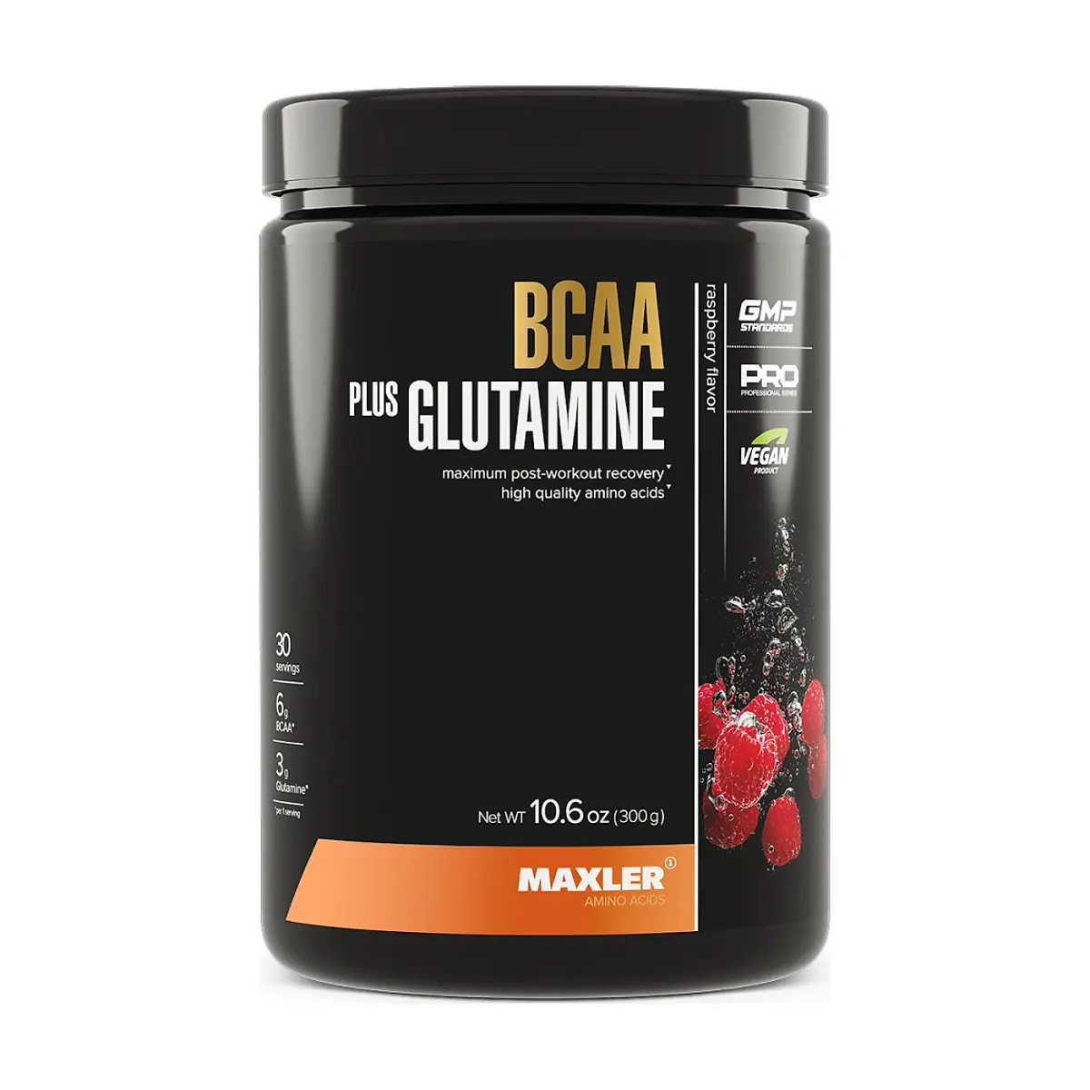 Maxler BCAA plus Glutamine, Raspberry, 300 г, Аминокислоты