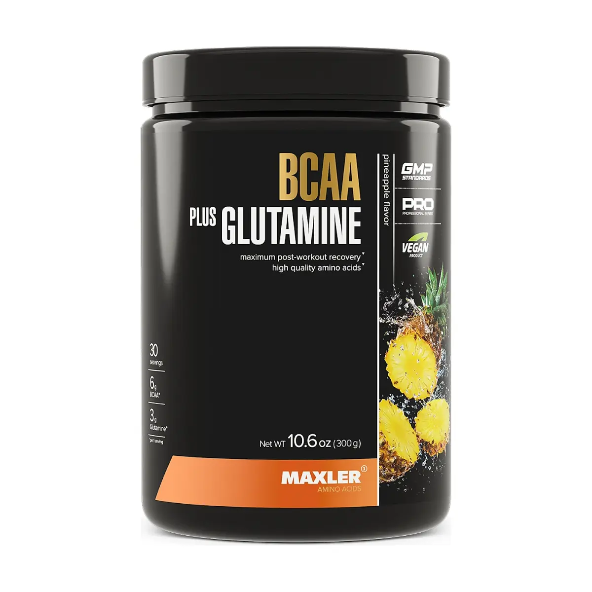 Maxler BCAA plus Glutamine, Pineapple, 300 г, Аминокислоты