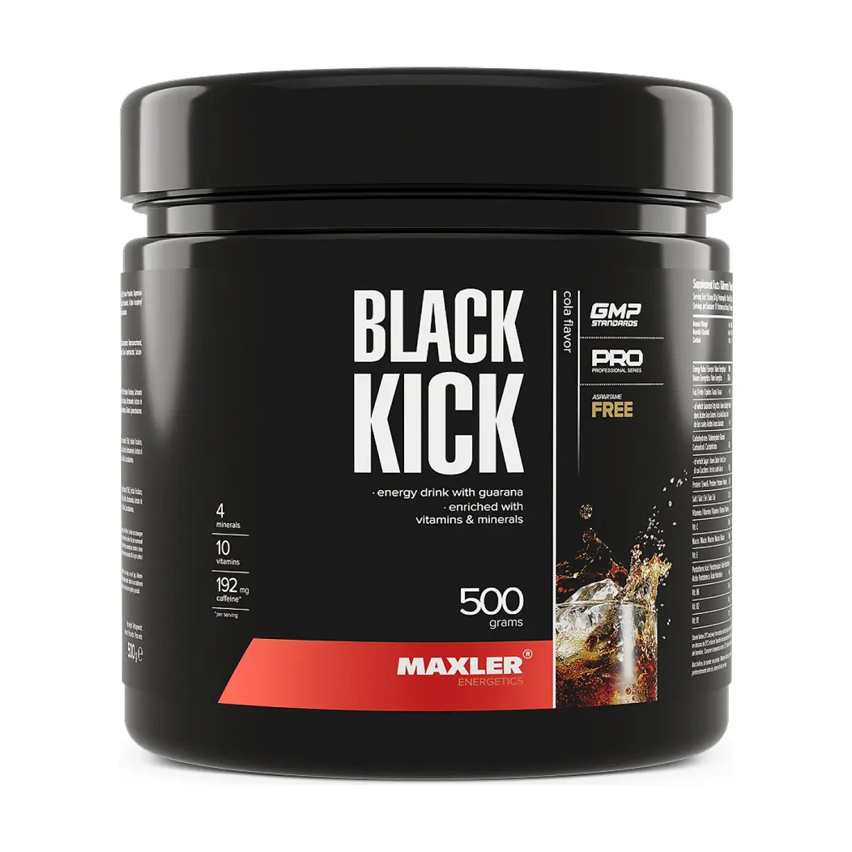 Maxler Black Kick, Кола, 500 г, Энергетики и предтрен