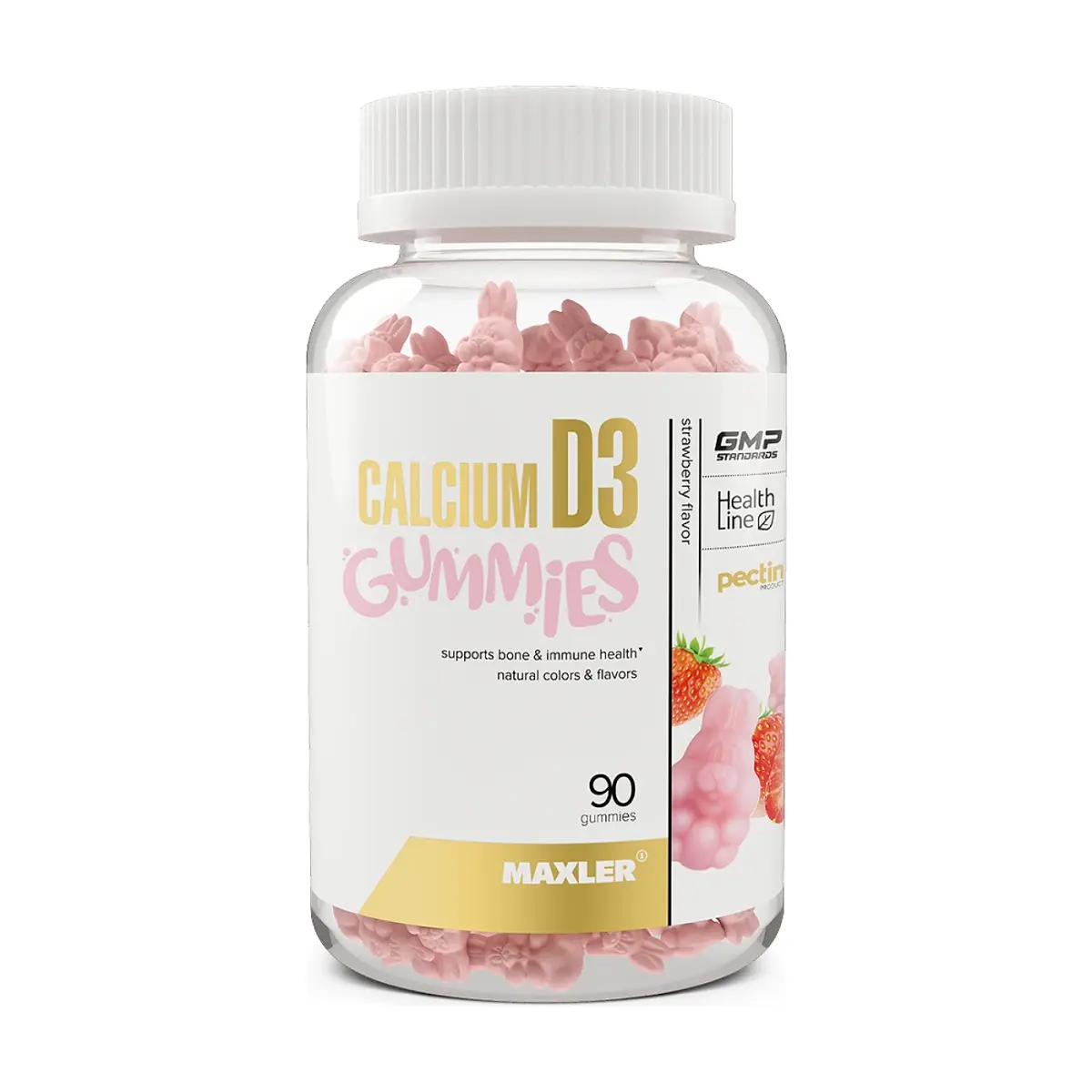 Maxler Calcium D3 gummies, Strawberry, 90 пастилок, Витаминдер