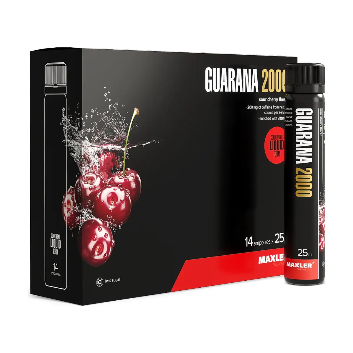 Maxler Guarana, Sour Cherry, 500 мл бут, Энергетиктер, предтрен