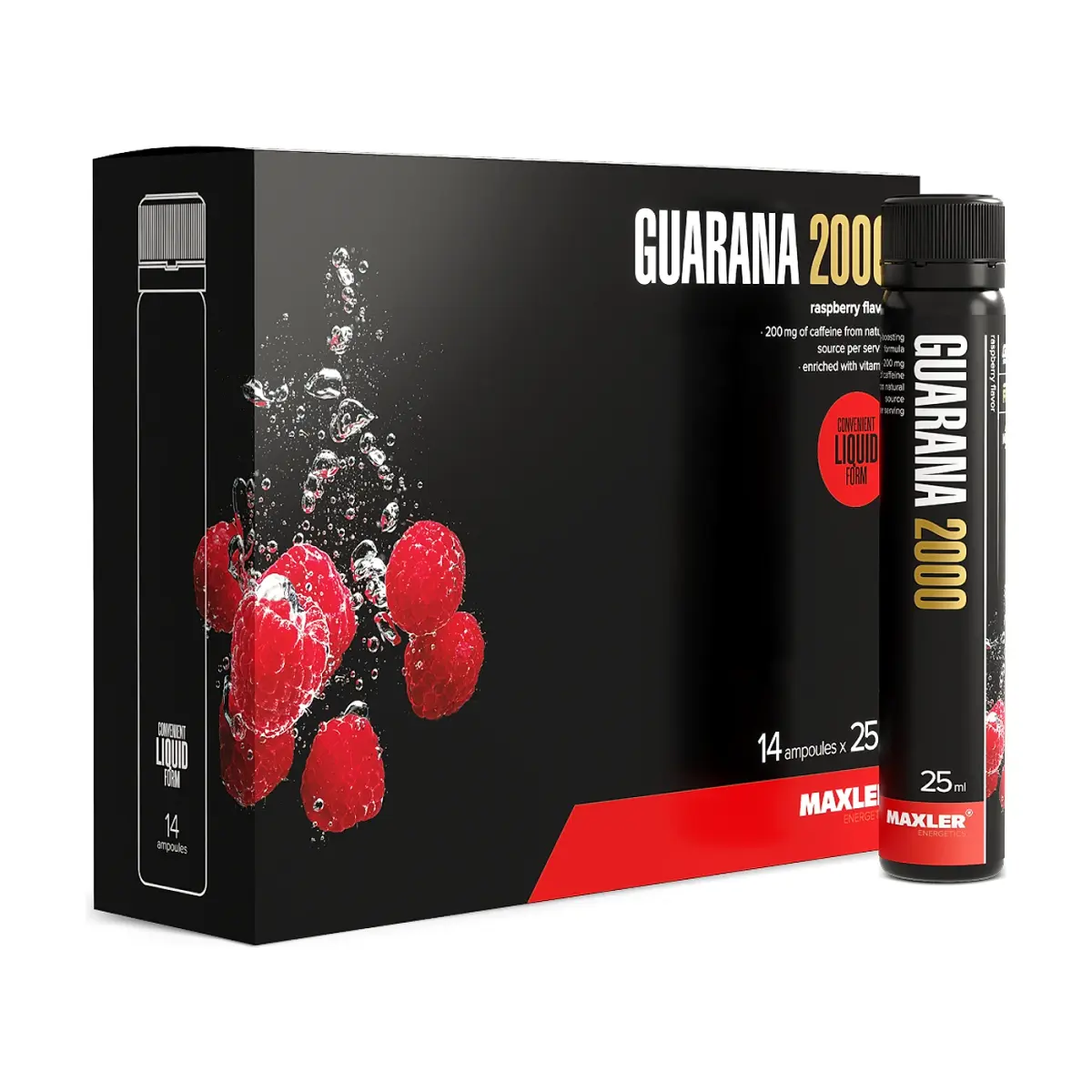 Maxler Guarana, Raspberry, 14x25 мл box, Энергетиктер, предтрен