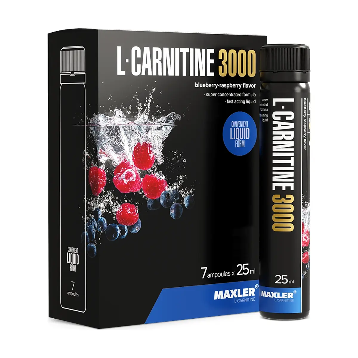 Maxler L-Carnitine 3000, Көкжидек және таңқурай, 500 мл, Май жағушылар