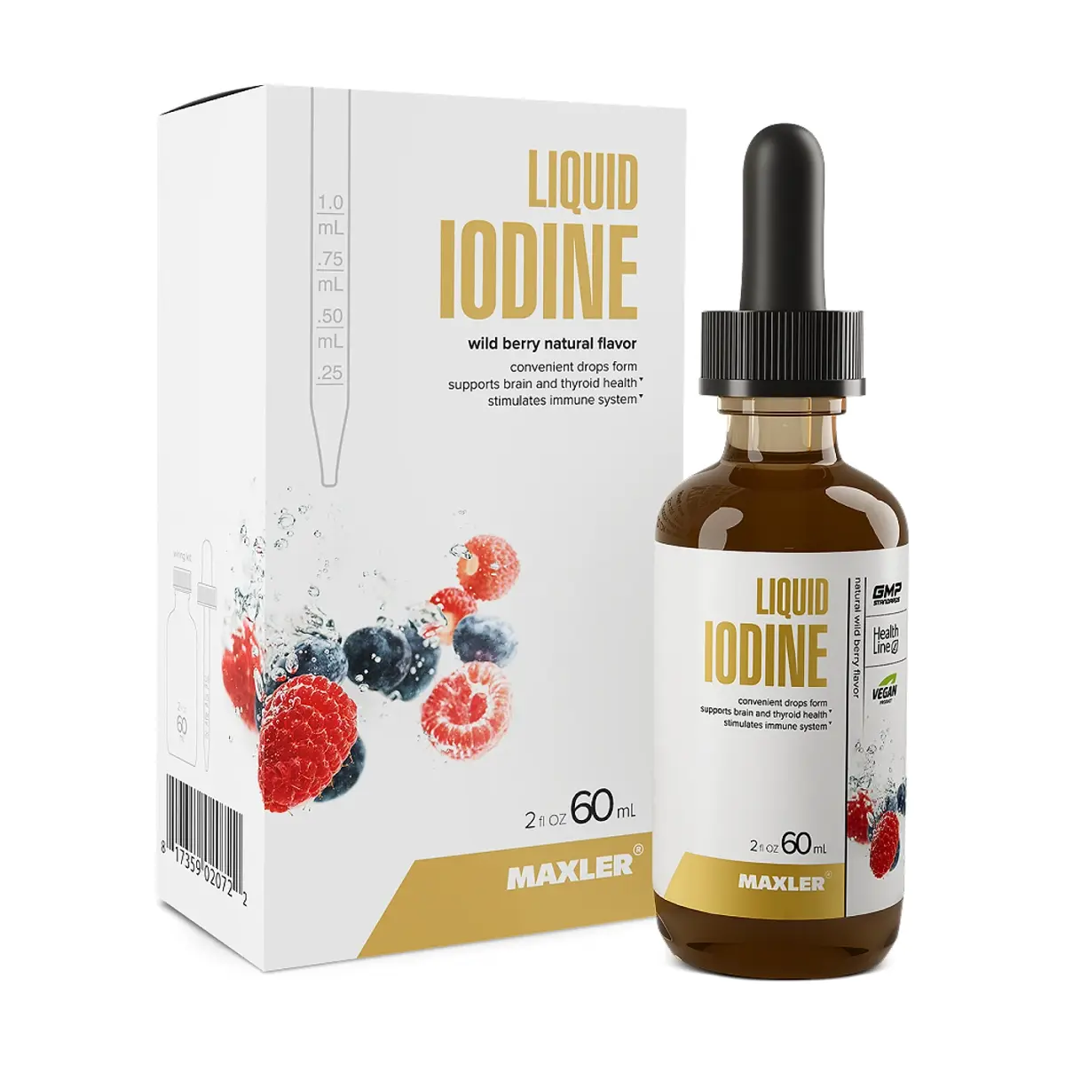 Maxler Liquid Iodine drops, Wild berry flavor, 2 oz, Витаминдер