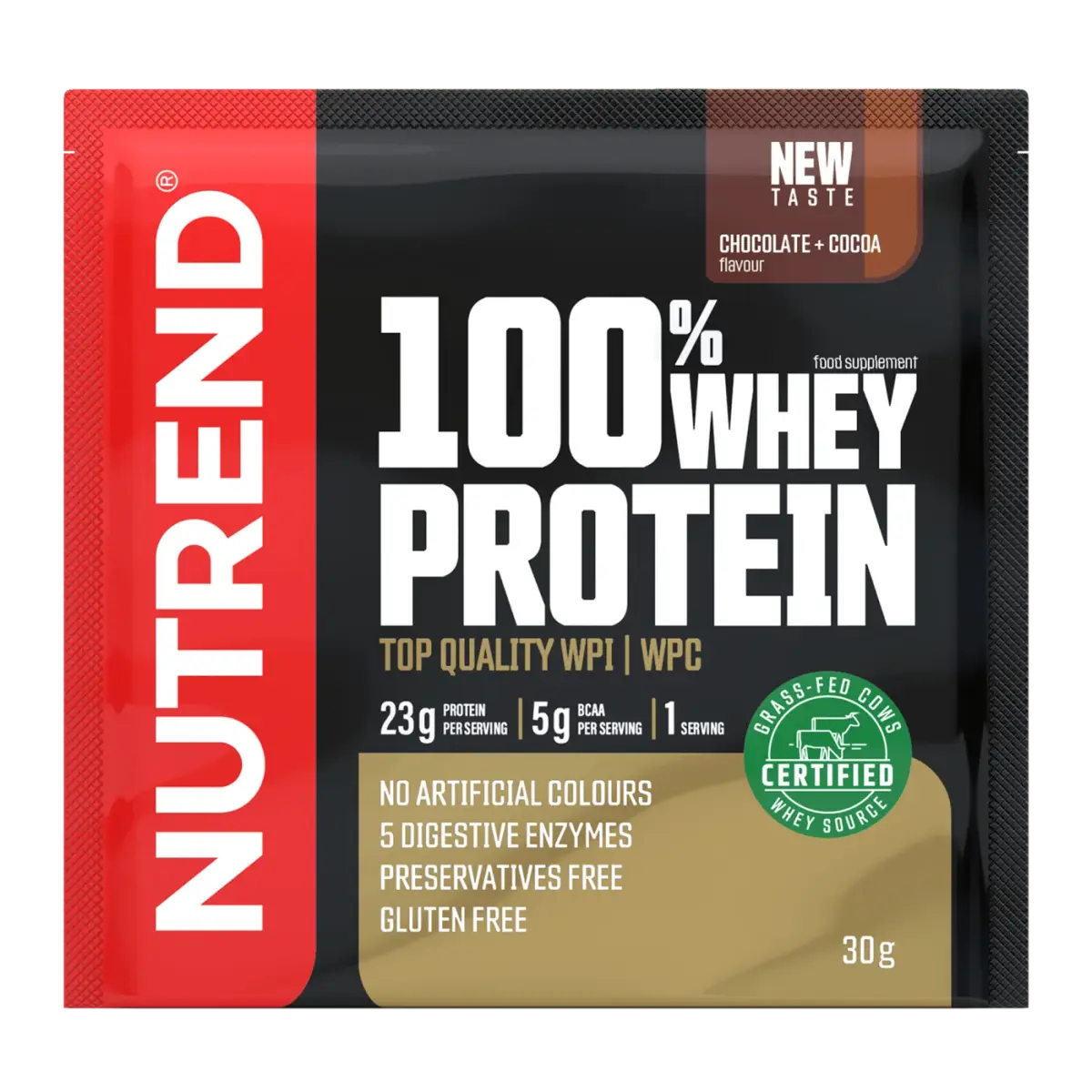 Nutrend 100% WHEY PROTEIN, Шоколад и какао, 30 г, Протеин