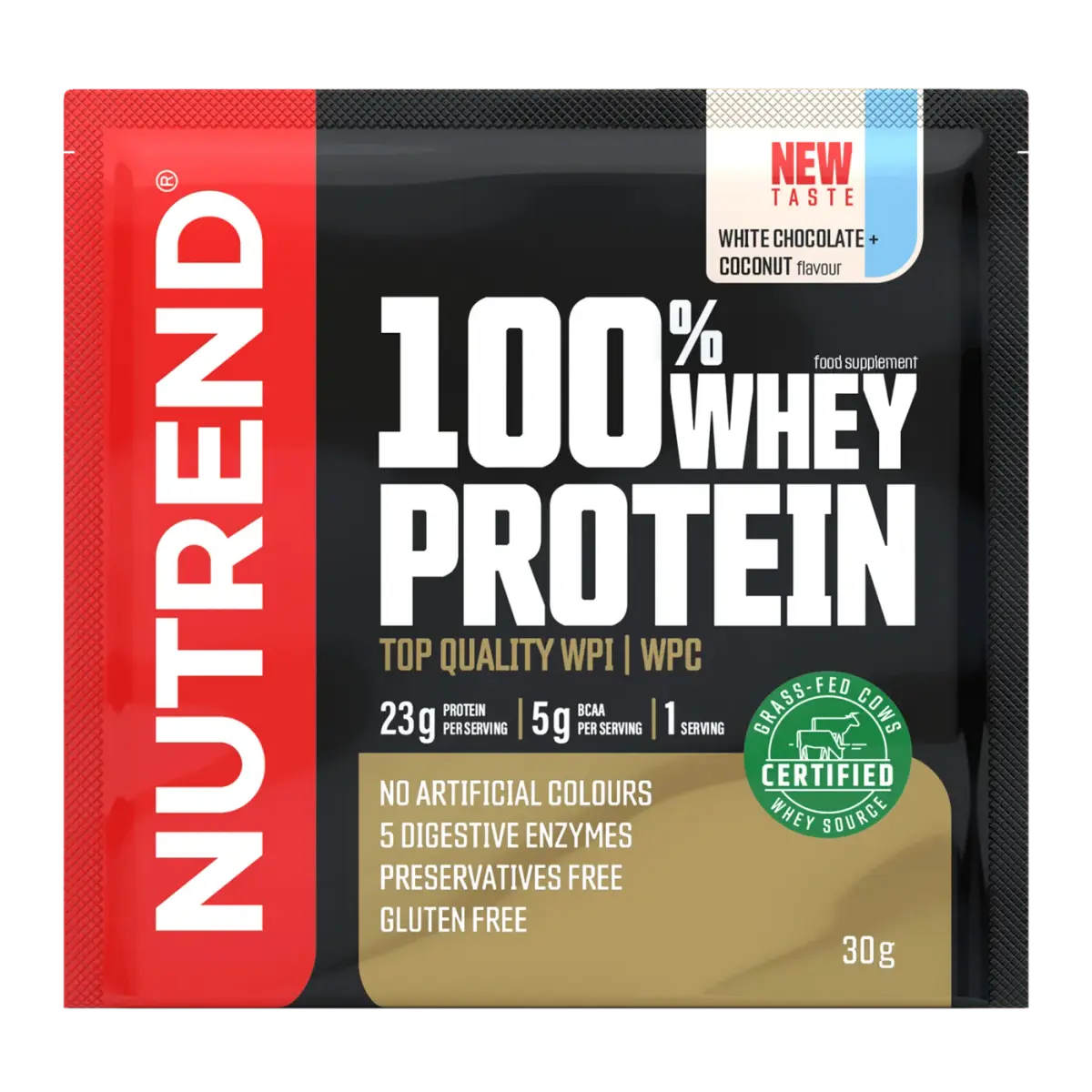 Nutrend 100% WHEY PROTEIN, Шоколад и кокос, 30 г, Протеин