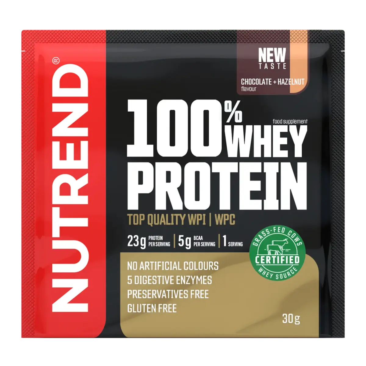 Nutrend 100% WHEY PROTEIN, Шоколад и фундук, 30 г, Протеин
