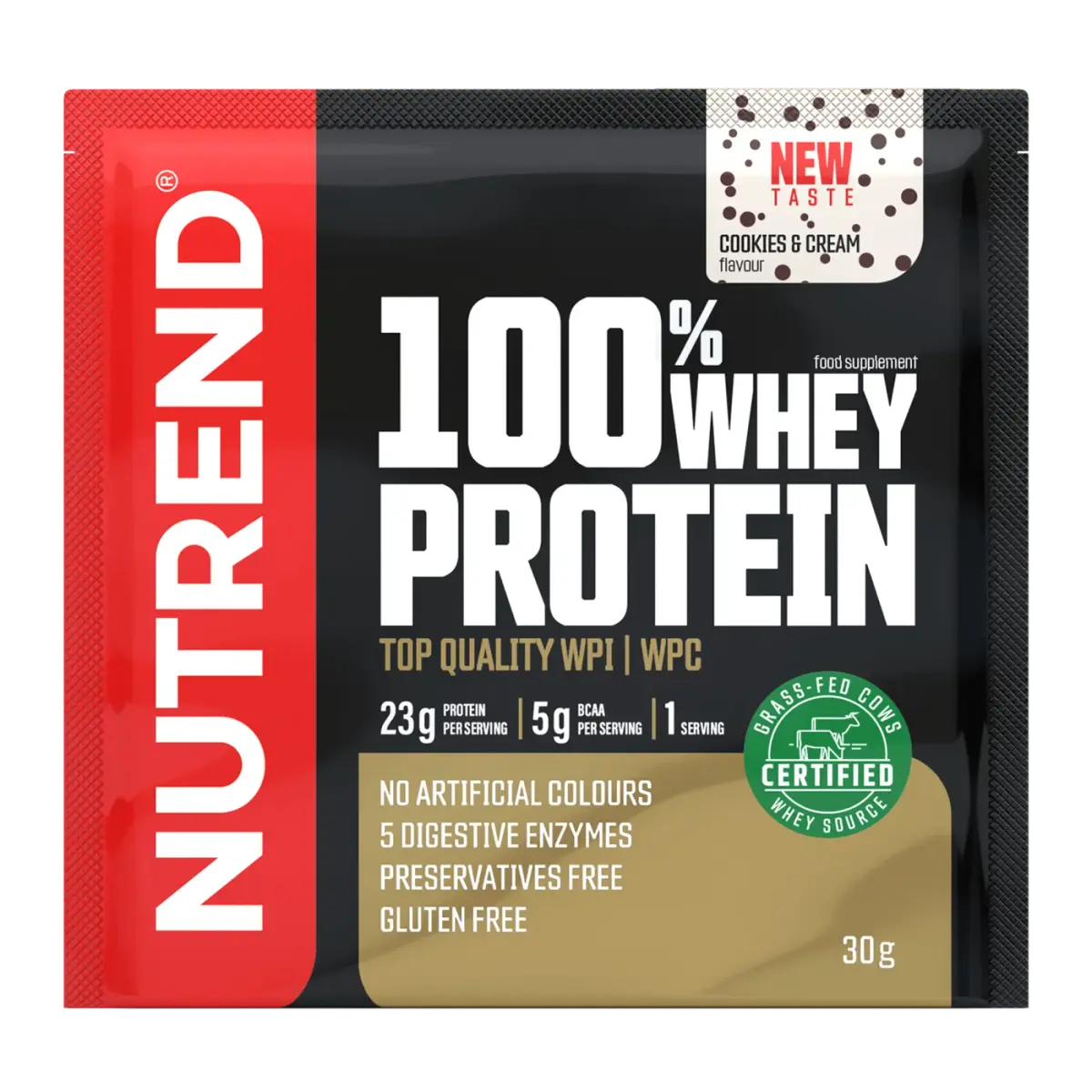 Nutrend 100% WHEY PROTEIN, Печенье со сливками, 30 г, Протеин