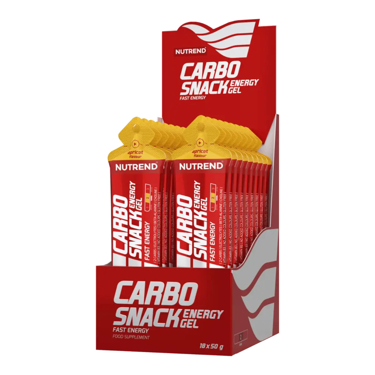Nutrend CARBOSNACK sachet, Абрикос, 50 г, Энергетики и предтрен