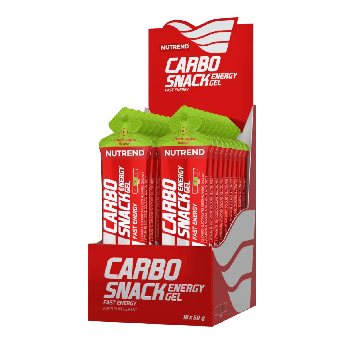 Nutrend CARBOSNACK sachet, Зелёное яблоко, 50 г, Энергетики и предтрен
