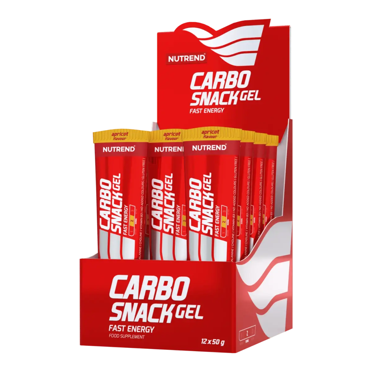 Nutrend CARBOSNACK tube, Абрикос, 50 г, Энергетики и предтрен