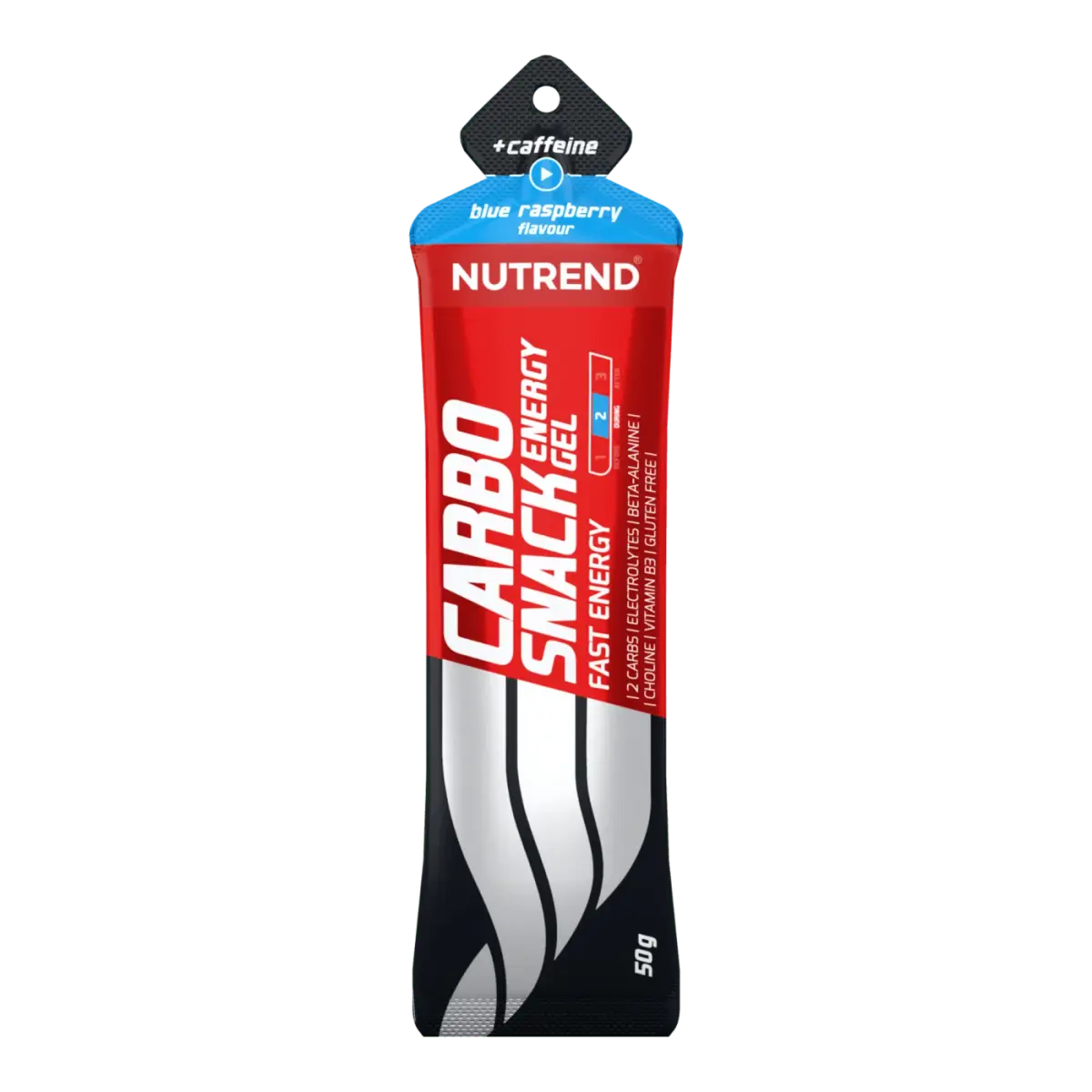 Nutrend CARBOSNACK WITH CAFFEINE sachet, Голубая малина, 50 г, Энергетики и предтрен
