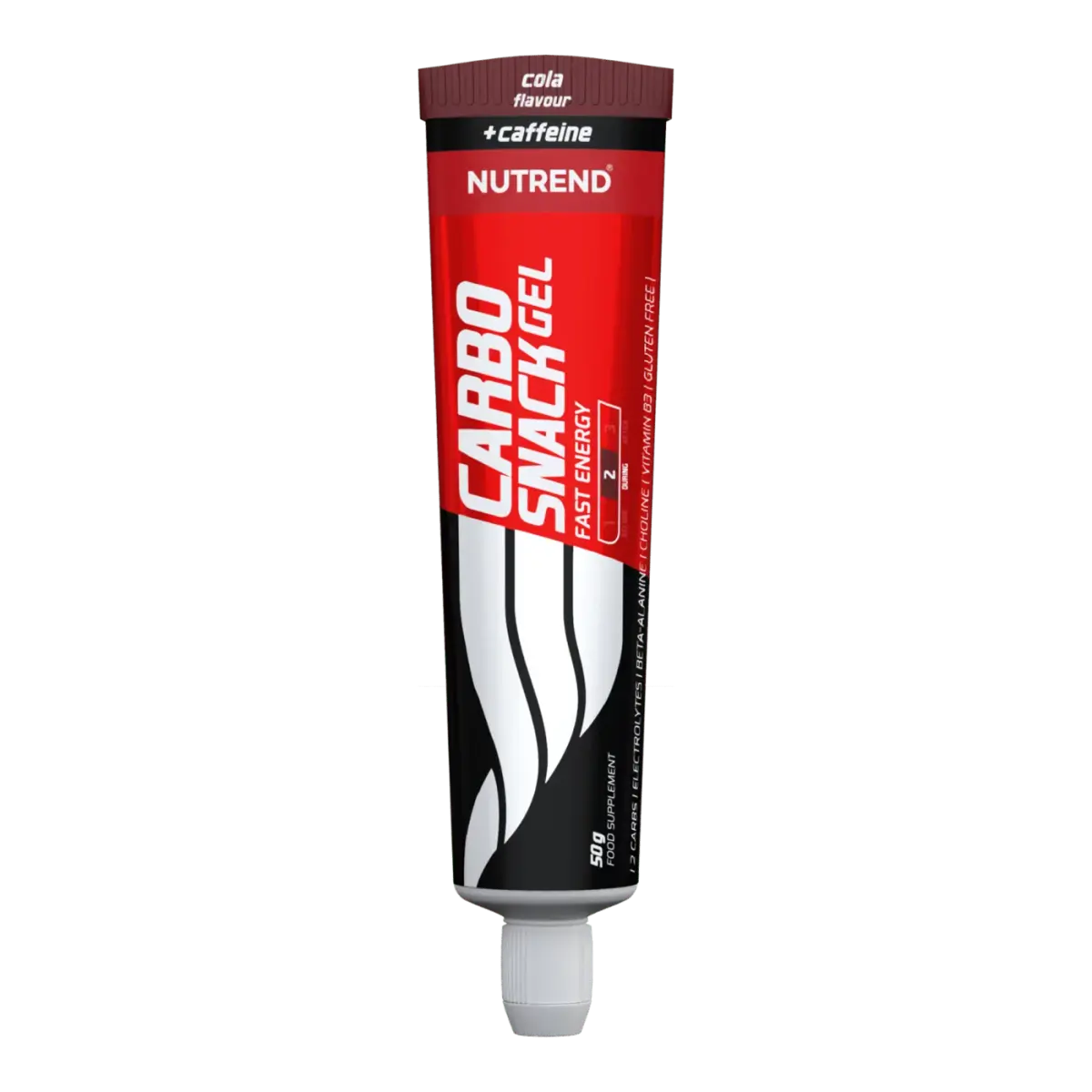 Nutrend CARBOSNACK WITH CAFFEINE tube, Кола, 50 г, Энергетики и предтрен