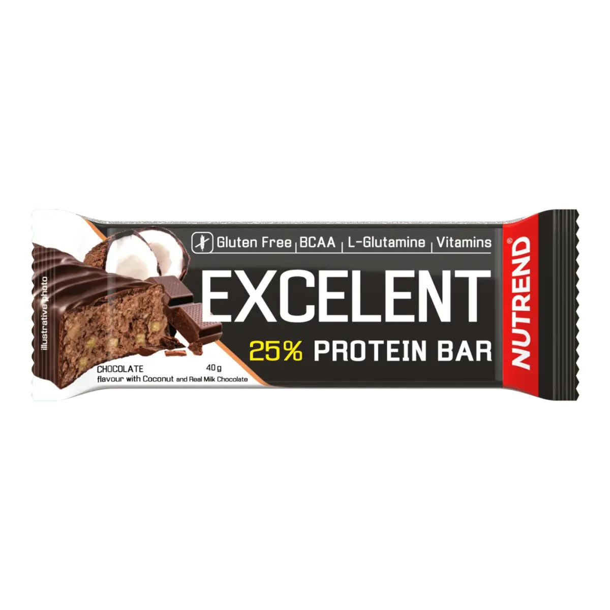 Nutrend EXCELENT PROTEIN BAR, Шоколад и кокос, 40 г, Батончики