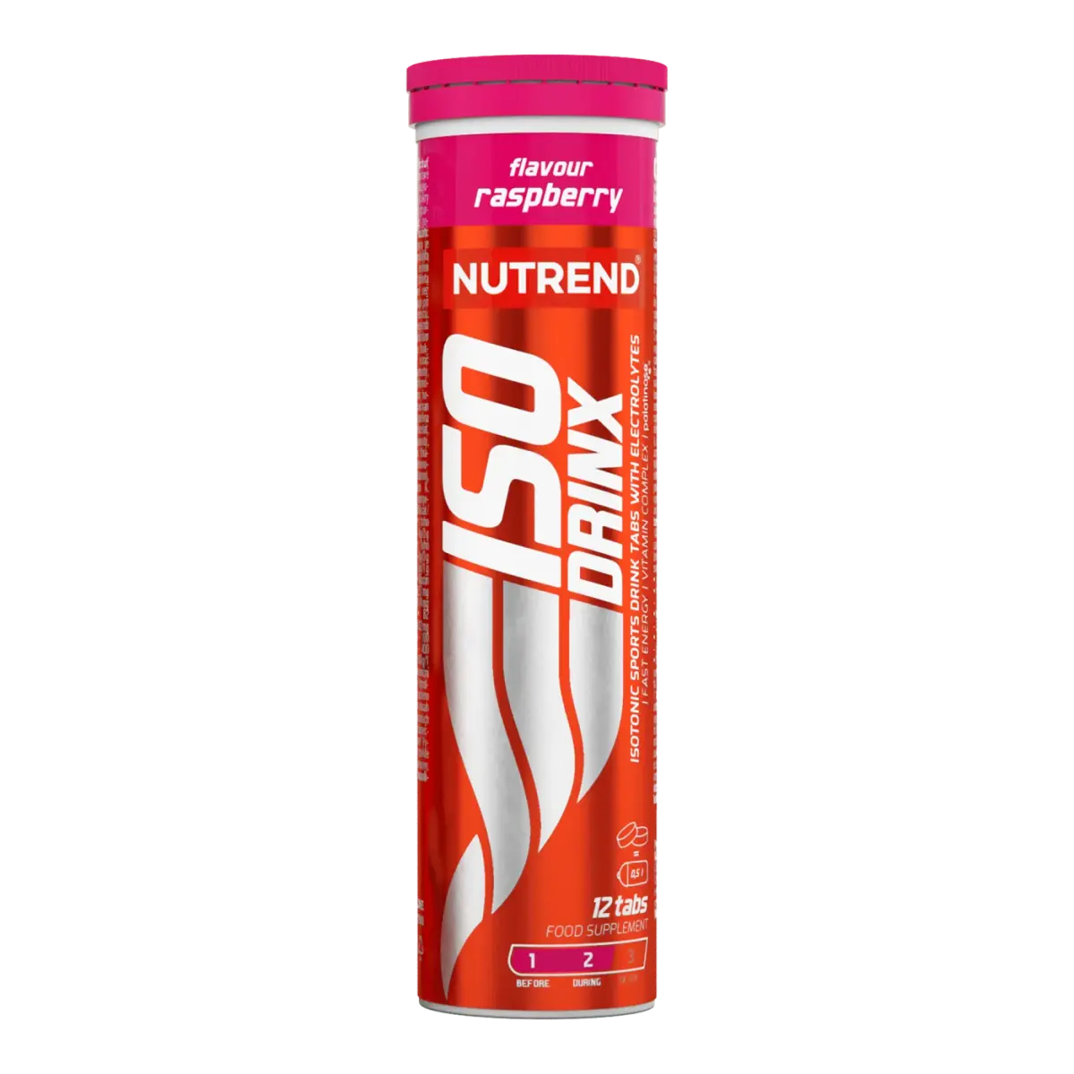 Nutrend ISODRINX TABS, raspberry, 12 таб.lets, Энергетиктер, предтрен