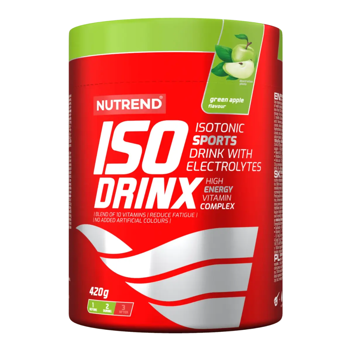 Nutrend ISODRINX, Зелёное яблоко, 420 г, Энергетики и предтрен