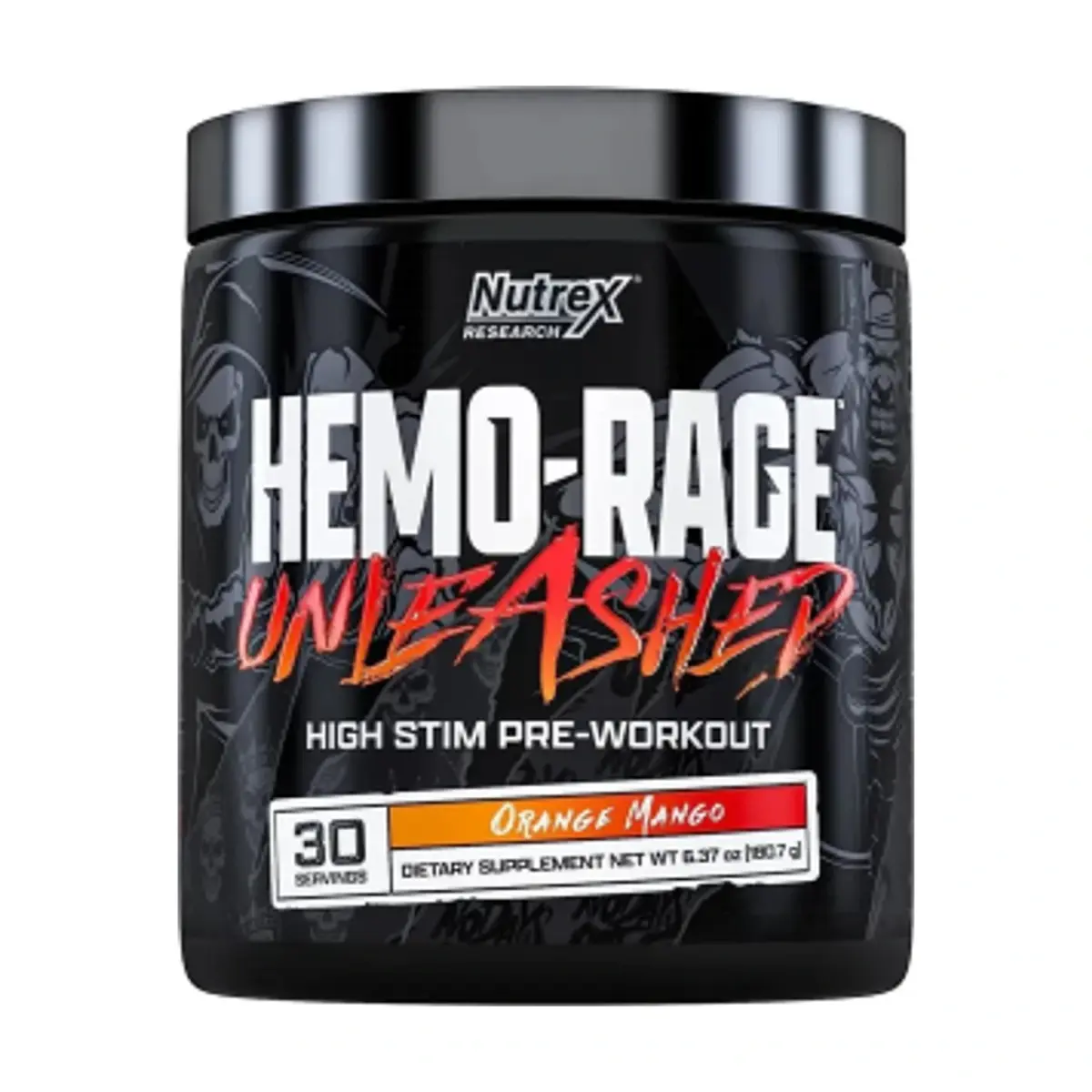 NUTREX Hemo Rage UNLEASHED, Фруктовый Пунш, 180 г, Энергетиктер, предтрен