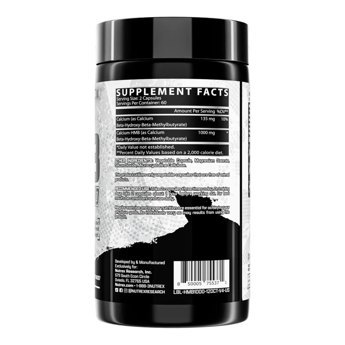 HMB 1000 mg: Состав на упаковке