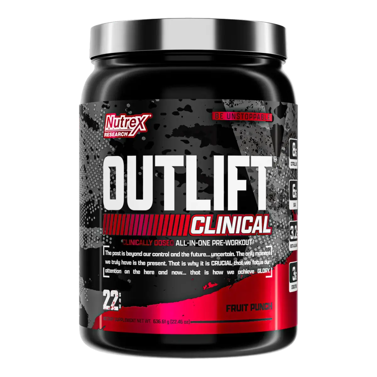 Nutrex Research Out Lift Clinical, Фруктовый Пунш, 618 г, Энергетики и предтрен