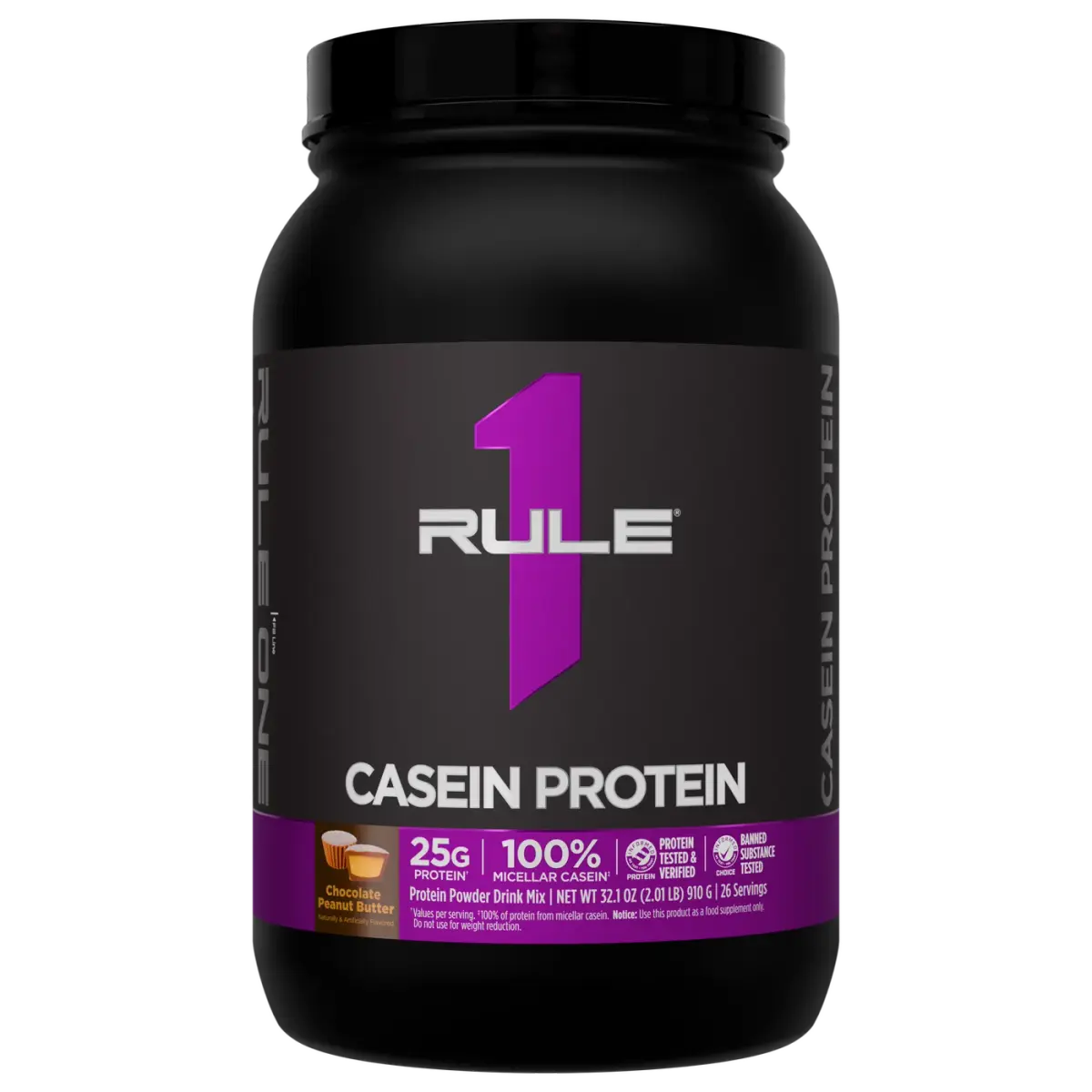 Rule 1 R1 Casein Protein, Шоколад с Орехом, 900 г, Протеин