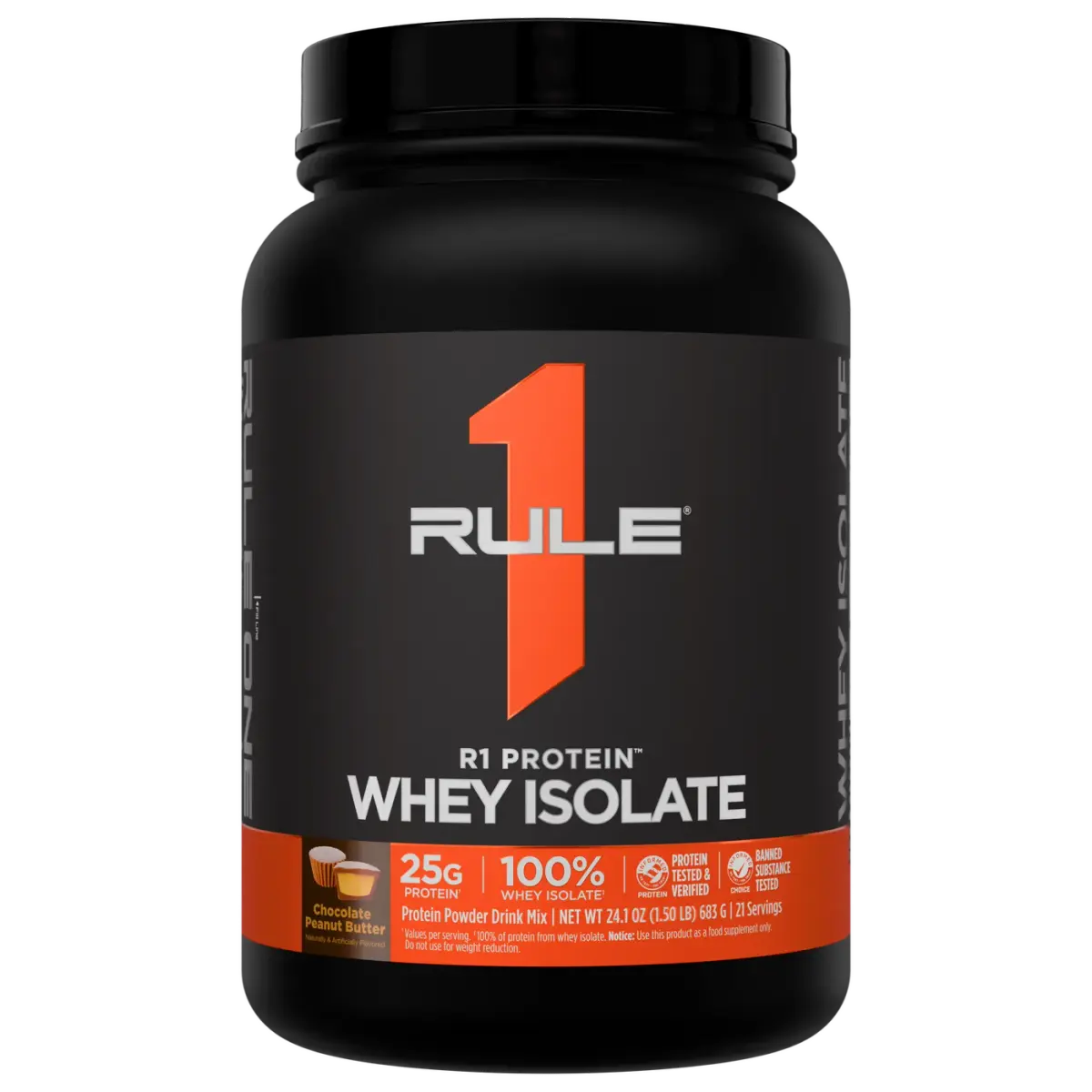Rule 1 R1 Protein Whey Isolate, Шоколад с Орехом, 2,3 кг, Протеин
